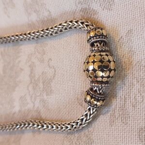 Authentic JOHN HARDY Silver Necklace with 18k Gold Accents, 16 Inch